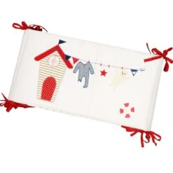 Nestchen/Bettumrandung "STRANDHAUS & Co." In Maritim - (L) 32 X (B) 190cm -Babyartikelgeschäft baby lal r nestchen bettumrandung strandhaus and co in maritim l 32 x b 190cm 2