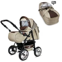 10tlg. Set: Kombi Kinderwagen "Rio" In Beige/Braun -Babyartikelgeschäft bergsteiger 10tlg set kombi kinderwagen rio in beige braun 2