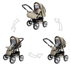 Babyartikelgeschäft -Babyartikelgeschäft bergsteiger 10tlg set kombi kinderwagen rio in schwarz weiss 1