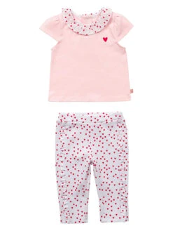 2tlg. Outfit In Rosa/ Weiß