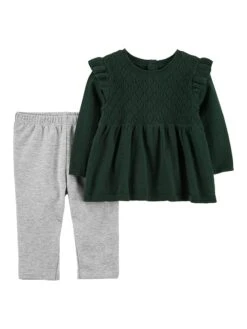 Carter's™ 2tlg. Outfit In Dunkelgrün/ Grau