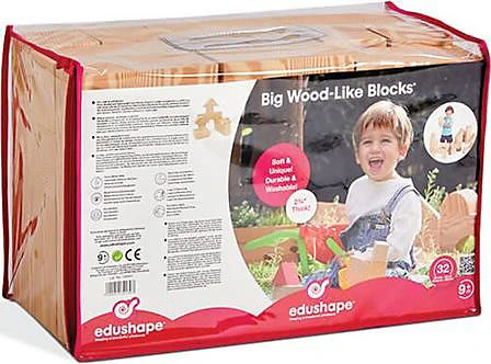 Edushape Edu-Foam-Bausteine, 32 Stück, Fest + Holzähnlich 4 Edushape Edu-Foam-Bausteine, 32 Stück, Fest + Holzähnlich – Bild 2