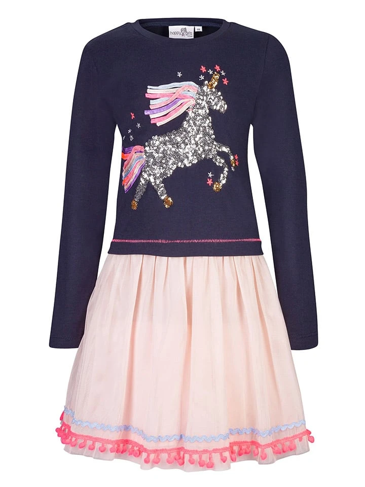 Kleid In Dunkelblau/ Beige 3 Kleid In Dunkelblau/ Beige