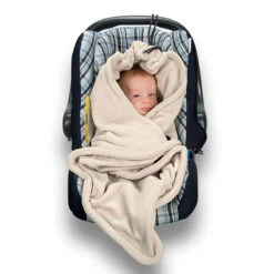 Einschlagdecke Fleece Babydecke In Creme