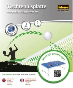 Tischtennisplatte Compact, 160 X 80 X 70 Cm, Klappbar, Inkl. Zubehör -Babyartikelgeschäft idena tischtennisplatte compact 160 x 80 x 70 cm klappbar inkl zubehor 3