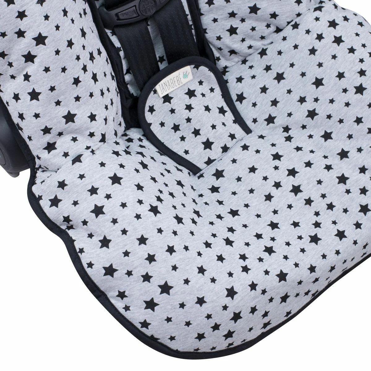 Gepolsterter Universalbezug Für Babyschale Gruppe 0 Und 1 In Black Star 6 Gepolsterter Universalbezug Für Babyschale Gruppe 0 Und 1 In Black Star – Bild 4