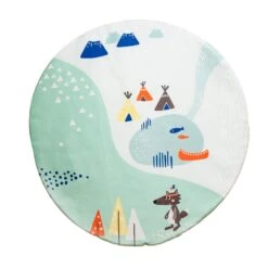 Spielmatte "Kleiner Wolf" In Mint - Rund - (Ø) 100 Cm