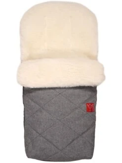 Lammfell-Fußsack "Natty" In Grau - (L)85 X (B)45 Cm