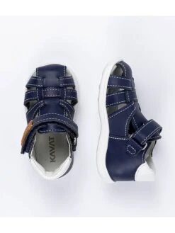 Kavat Leder-Halbsandalen In Dunkelblau -Babyartikelgeschäft kavat leder halbsandalen in dunkelblau 1