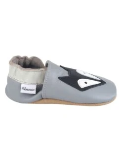 Leder-Krabbelschuhe "Fuchs" In Grau -Babyartikelgeschäft kindsgut leder krabbelschuhe fuchs in grau 3