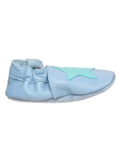 Leder-Krabbelschuhe In Hellblau -Babyartikelgeschäft lamino leder krabbelschuhe in hellblau 1