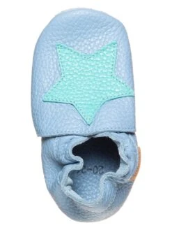 Leder-Krabbelschuhe In Hellblau -Babyartikelgeschäft lamino leder krabbelschuhe in hellblau 3