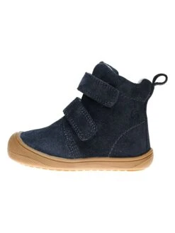 Leder-Winterboots In Dunkelblau