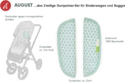 AUGUST Gurtpolster-Set Für Kinderwagen Und Buggys - Prisma, Mint, 2-tlg. -Babyartikelgeschäft liebes von priebes august gurtpolster set fur kinderwagen und buggys prisma mint 2 tlg 2