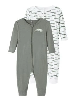 NAME IT Schlafstrampler 2er Pack In Agave Green