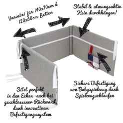 Nestchen In Grau Spitze (L) 180 Cm, (B) 35 Cm 18 Nestchen In Grau Spitze (L) 180 Cm, (B) 35 Cm -Babyartikelgeschäft nordic coast company nestchen in grau spitze l 180 cm b 35 cm 8