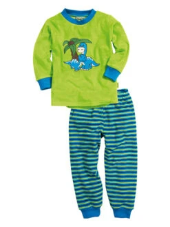 Playshoes Pyjama In Grün/ Blau
