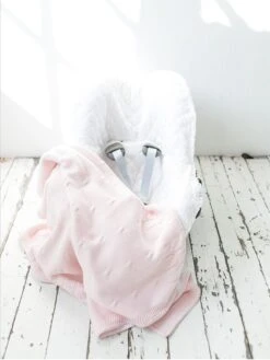 Babyschalenbezug "Little Forest" In Weiß/ Hellrosa