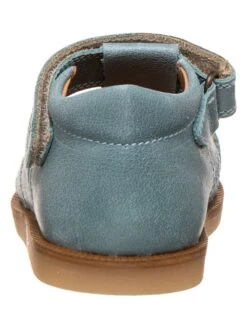 Pom Pom Leder-Halbsandalen In Türkis -Babyartikelgeschäft pom pom leder halbsandalen in turkis 2