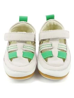 ROBEEZ Leder-Krabbelschuhe "Miniz" In Beige/ Grün