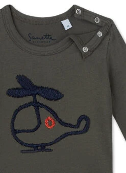 Sanetta Langarmshirt In Grün -Babyartikelgeschäft sanetta langarmshirt in grun 2