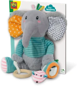 SES Tiny Talents - Olfi Sensory Elefant - Greifspielzeug Mit Spiegel, Knistert...