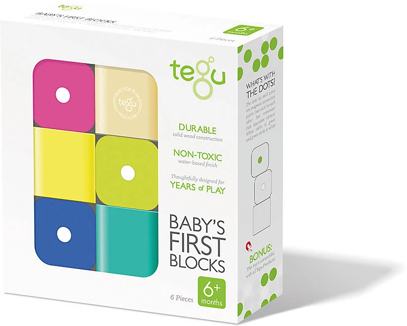 Baby Magnet-Holz-Bauklötze, 6 Teile 3 Baby Magnet-Holz-Bauklötze, 6 Teile
