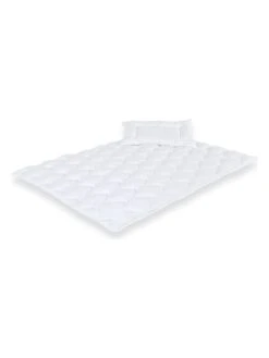 2tlg. Set: Bettdecke Und Kissen "Märchenweich" In Weiß