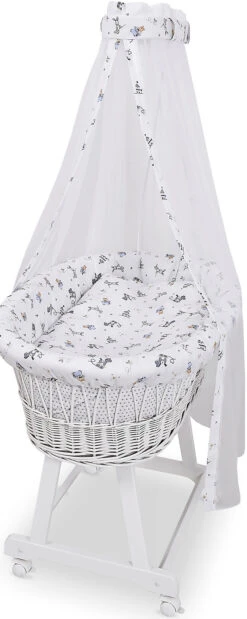 Stubenwagen Weiß Komplett "Kleiner Spielbär"