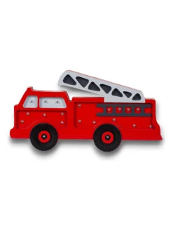 Holz-Nachtlicht "Firetruck" In Rot - (L)31 X (B)16 Cm