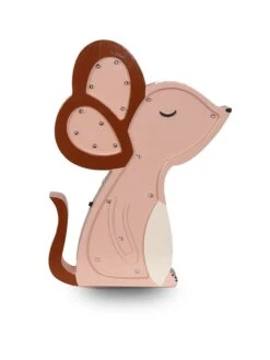 Holz-Nachtlicht "Mouse" In Rosa - (B)21 X (H)30 Cm