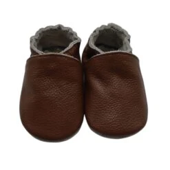 Baby Krabbelschuhe In Einfarbig Dunkelbraun
